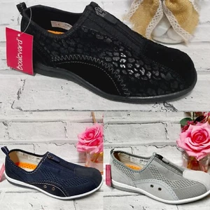 Boulevard Ladies Casual Comfort Trainers Womens Centre Zip Fastening Shoes Size - Picture 1 of 24