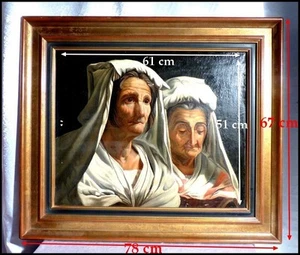 Portraits de Femmes Âgées Italiennes Italiano Vecchio Piemont école Italienne  - Picture 1 of 12