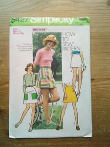 5427 Minirock Shorts zum Nähen Gr. 12 ungeschnitten Vintage Simplicity Schnittmuster - Bild 1 von 2