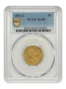1851-C $5 PCGS AU50 - Liberty Head $5 - Picture 1 of 4