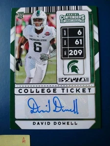 2020 Panini Contenders Draft Picks College Ticket David Dowell #257 AUTO RC - Bild 1 von 2