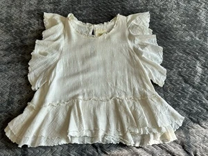 Camicetta Maeve by Anthropologie crema/avorio manica svasata crop, cotone, piccola - Foto 1 di 8
