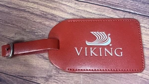 VIKING CRUISE Reise GEPÄCKANHÄNGER - rotes Leder - Tasche Kofferanhänger Versand - Bild 1 von 3