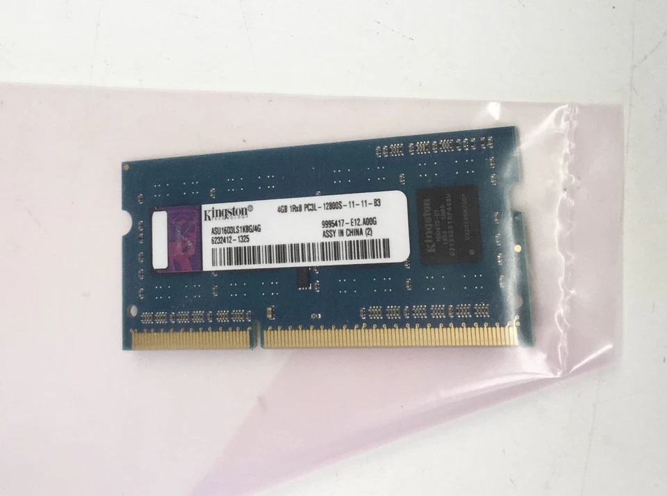 KINGSTON 4Gb 1Rx8 DDR3 PC3L-12800S Sodimm Laptop Memory Ram ASU16D3LS1KBG/4G - Image 1 of 1