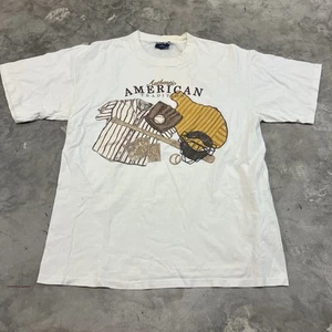 Vintage 90s Van Heusen Baseball Graphic T Shirt "American Tradition" Size Large - Picture 1 of 8