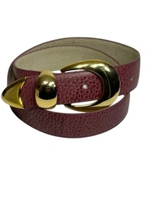 Christian Dior Pinkish Purple Women's Belt Gold Tone Buckle Size S 26"-30" - Picture 1 of 9