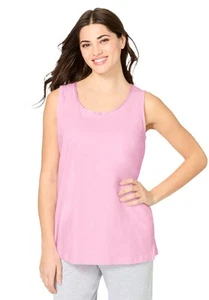 Dreams & Co. Plus Size Knit Sleep Tank - Picture 1 of 20