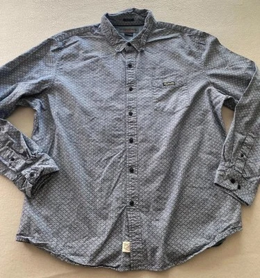 Camisa Polo de EE. UU. para Hombres 2XL Azul Cuello Geométrico Manga Larga Bolsillo Foto 1 de 4