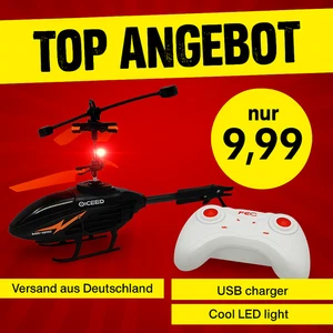 2-Kanal ferngesteuert IR Hubschrauber mit LED & Aufladung, Kinder Spielzeug - Bild 1 von 6