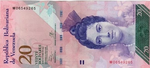 Billete Venezuela P91f 20 bolívares 2013 - Imagen 1 de 2