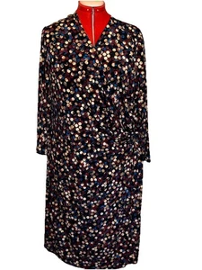 Anne Klein Plus Size 3X Wrap Dress City Lights Black/Chianti Multi Color NWT - Picture 1 of 7