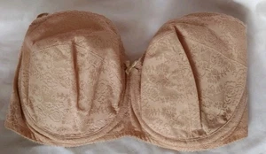 VINTAGE NORVEL 34E BEIGE 206 SCHAUM LEICHT GEFÜTTERT UW TRÄGERLOSER BH - Bild 1 von 7