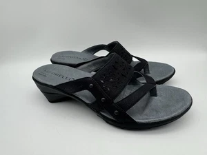 Merrell Select Fresh Air Cushion schwarze Damen-Ledersandalen Keilabsatz Größe 7 US - Bild 1 von 8