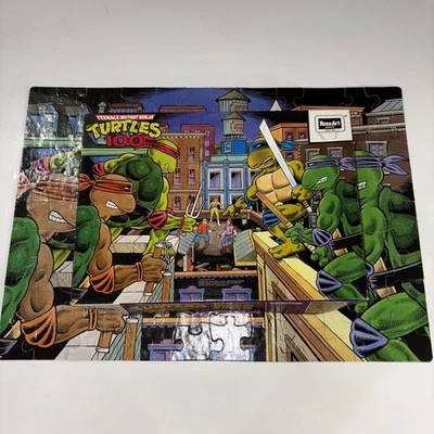 Vintage 1989 Teenage Mutant Ninja Turtles 100 Piece Puzzle Complete Rooftop - Image 1 of 4