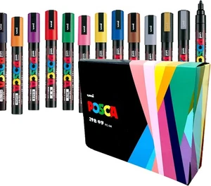 Uni POSCA Paint Marker Stift Mittlere Spitze PC-5M Set 29 Farben Hergestellt in Japan Neu - Bild 1 von 8