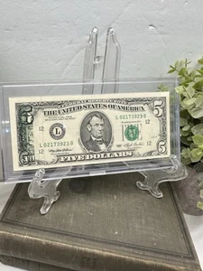 Rare 1993 $5 Bill Reverse Offset Misprint Front Side Mint Condition Error Note - Picture 1 of 6