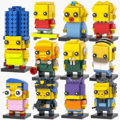 Simpsons Cartoon MOC Building Blocks BrickHeadz Figure DIY Kids Toy Gift MOOXI