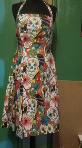 Vintage Halter-Neck Dress - Size 10 - Multi-Coloured - One-of-a-Kind-Handmade. - Picture 1 of 9