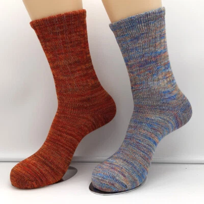 2 pairs of warm men's winter bamboo socks blue melange and red melange 39 to 46 - Image 1 of 2