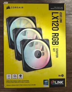 CORSAIR - CUE LINK LX120 RGB 120mm PWM Fans Starter Kit (3-pack) - Black - Photo 1/3
