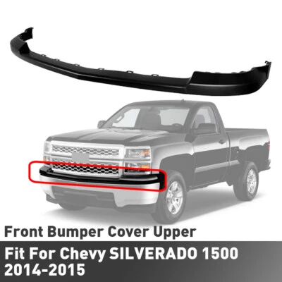 Front Upper Bumper Cover Textured Black For 2014 2015 Chevrolet Silverado 1500 - Image 1 of 4