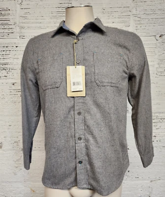 Camisa con botones suave jaspeado gris jaspeado talla 14 vintage resistente a la intemperie nueva con etiquetas Foto 1 de 4