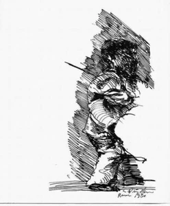 Svend Wiig Hansen - Schattenspiel ROM 1960 - Handsignierte FEDERZEICHNUNG - Picture 1 of 1