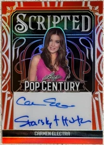 2024 LEAF METAL POP CENTURY SCRIPTED CARMEN ELECTRA AUTO RED PRISMATIC 4/5 - Picture 1 of 1