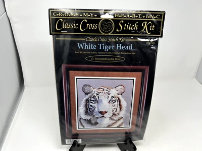 “WHITE TIGER HEAD” 1996 Cross My Heart Classic Cross Stitch Kit CSBK-148-1 nuevo Foto 1 de 4
