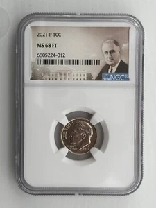 2021 P Roosevelt Dime 10c NGC MS 68 FT Full Torch - Picture 1 of 2