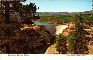 Postal de colección de Utah Flaming Gorge Dam Ashley Forest National EE. UU. - Imagen 1 de 2