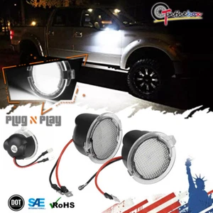 Luces de charco LED blancas con vista lateral debajo del espejo retrovisor para Toyota Tundra Sequoia 2007+ - Imagen 1 de 10