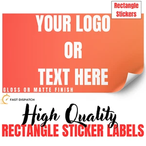 LOGO Printed Rectangle Stickers - postage - Custom Logo labels- Personalised - Picture 1 of 11