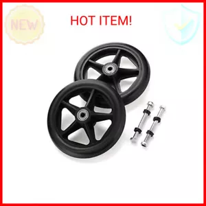OwnMy 2PCS of 6 Inch Rubber Wheel Replacement Wheelchair Front Wheels Rollator W - Picture 1 of 2