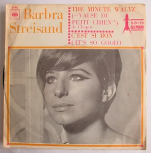 BARBRA STREISAND - RARE FRANCE SP (7") "THE MINUTE WALTZ" - Picture 1 of 7