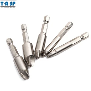 5PCS 1/4" inch Hex Shank Remover Extractor Damaged Screw Drill Tool Set Case - Picture 1 of 5