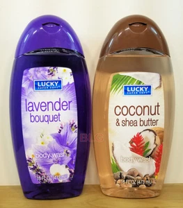 Lucky Body Wash 16 oz. Suavizador de piel lavanda de coco ducha baño de belleza unisex - Imagen 1 de 6