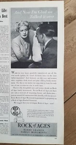 1946 Rock of Ages Barre By glad talked it over burial monuments ad - Picture 1 of 1