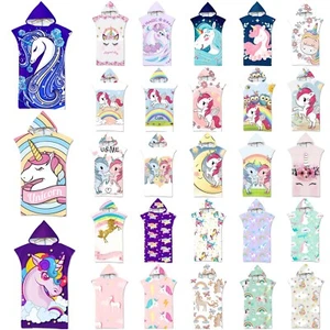 Adult Unicorn Changing Robe Towel Beach Bath Hooded Quick Dry Poncho Bathrobe - Picture 1 of 42