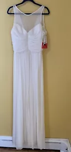 Dessy Collection Vivian Diamond Long Gown Dress Ivory Size 12L Style 2920RL - Picture 1 of 15