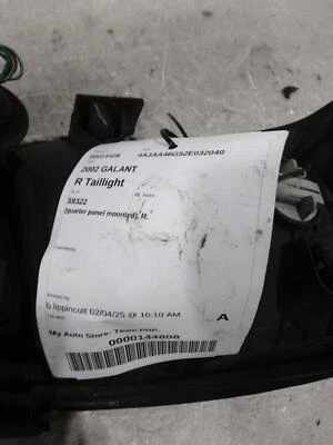 Used Right Tail Light Assembly fits: 2002 Mitsubishi Galant quarter panel mounte - Image 1 of 4