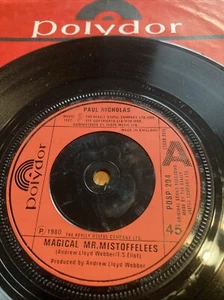 1980 PAUL NICHOLAS 7" MAGICAL MR MISTOFFELEES / OLD DEUTERONOMY POLYDOR POSP 204 - Imagen 1 de 1