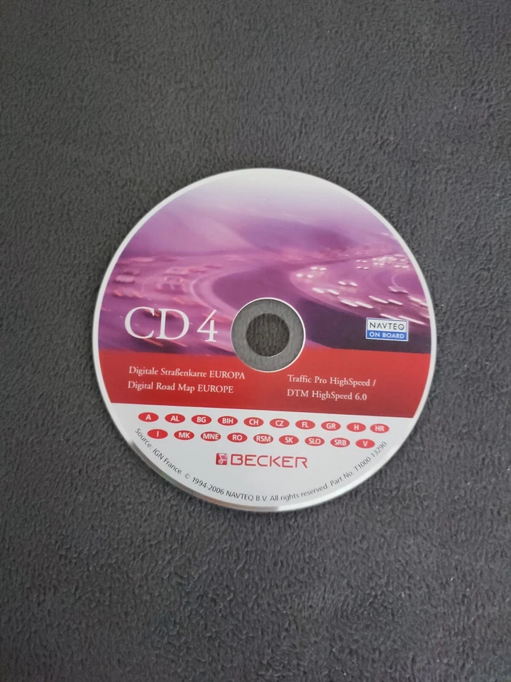 CD Navigation Becker Traffic Pro DTM HIGHSPEED ALPEN ITALIA OSTEUROPA 2007 V6.0 - Bild 1 von 1
