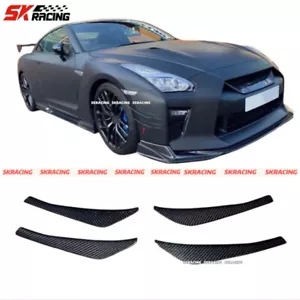 For Nissan GTR R35 2017-2023 Carbon Fiber Front Bumper Side Splitter Fins 4Pcs - Bild 1 von 9