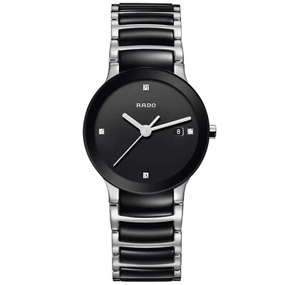 Rado Centrix Quartz Diamond Black Dial Stainless Steel Ladies Watch R30935712 - Image 1 of 4