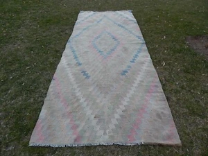 Long Anatolian Turkish Antalya Kilim Runner, Area Rug Runner Carpet 49''x118'' - Picture 1 of 12