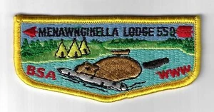 OA Menawngihella Lodge 550 BSA Flap YEL Bdr. Mountaineer Area Council, WV [TX-63 - Picture 1 of 1