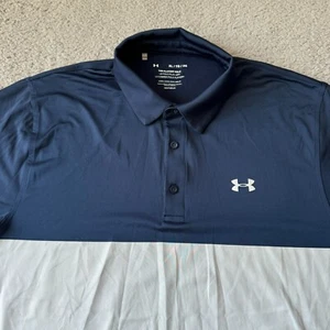 NEU Under Armour Poloshirt Herren Extra Large blau weiß HeatGear Play Off Polo - Bild 1 von 9