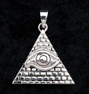 Pendentif Oeil de la Providence Illuminati en Argent Massif 925 -6.5gr # W7 9982 - Picture 1 of 1