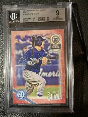 TRAVIS SHAW 2018 Topps GYPSY QUEEN #154 BGS 9 MINT w2 9.5's Red Insert /10 Sp - Image 1 of 3